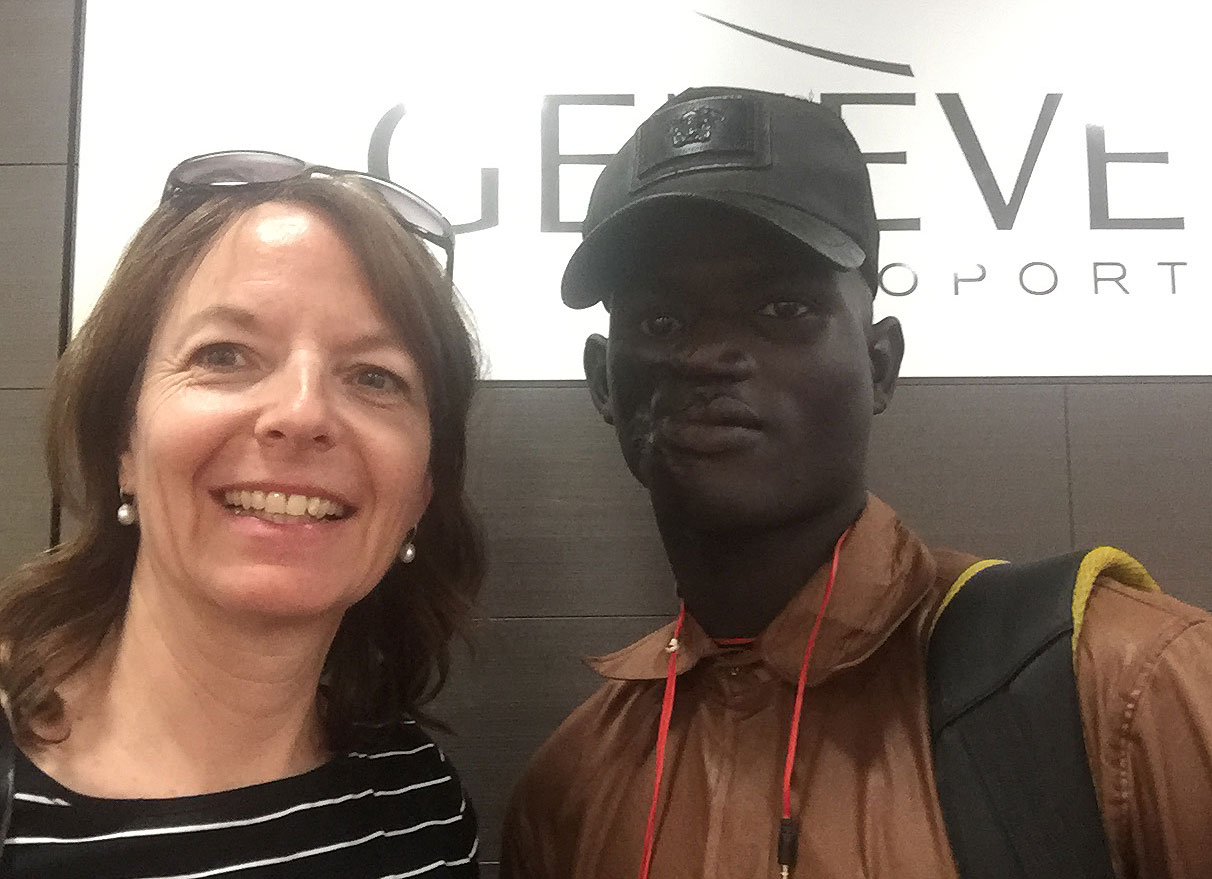 Daniel Yimanga wurde in Genf am Flughafen abgeholt.